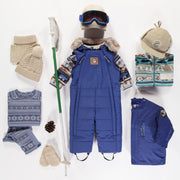 Blue two-piece snowsuit, baby