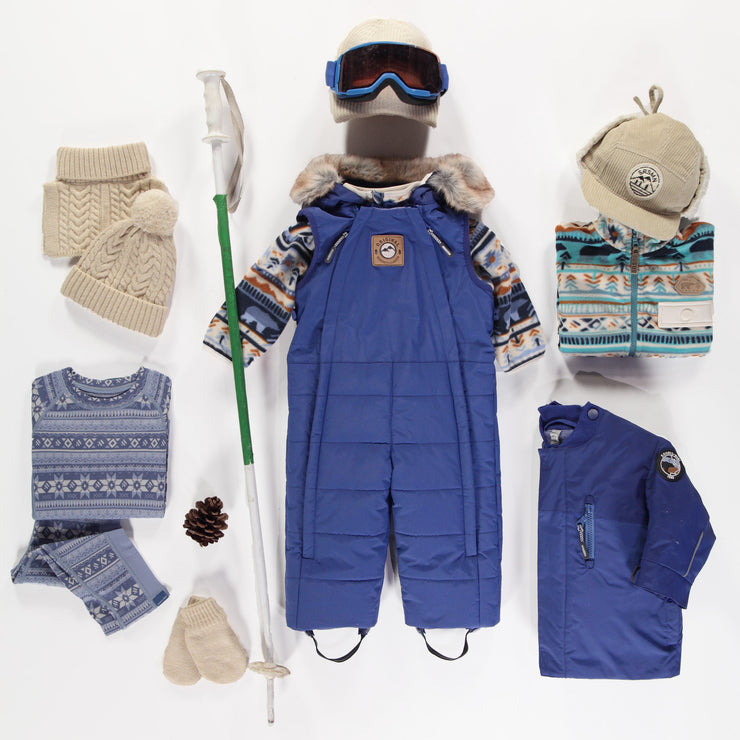 Habit de neige deux pièces bleu, bébé || Blue two-piece snowsuit, baby