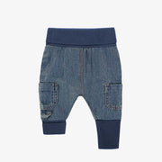 Pantalon évolutif en denim extensible, naissance || Evolutive pants in stretch denim, newborn