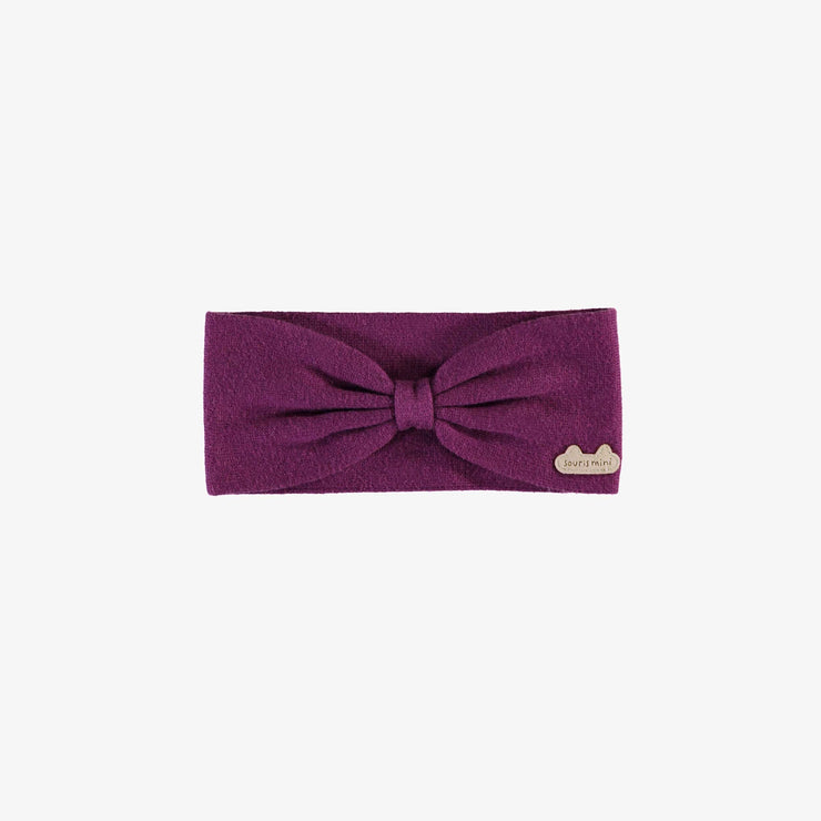 Bandeau mauve en maille, naissance || Purple headband in knit, newborn