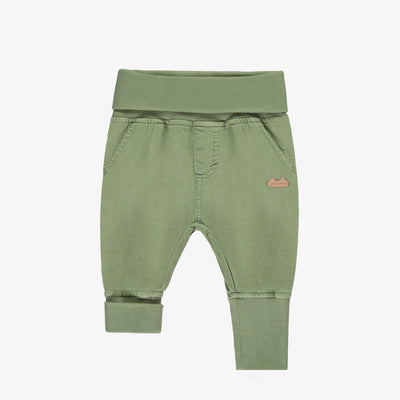 Pantalon évolutif vert olive en corduroy, naissance || Olive green evolutive pants in corduroy, newborn