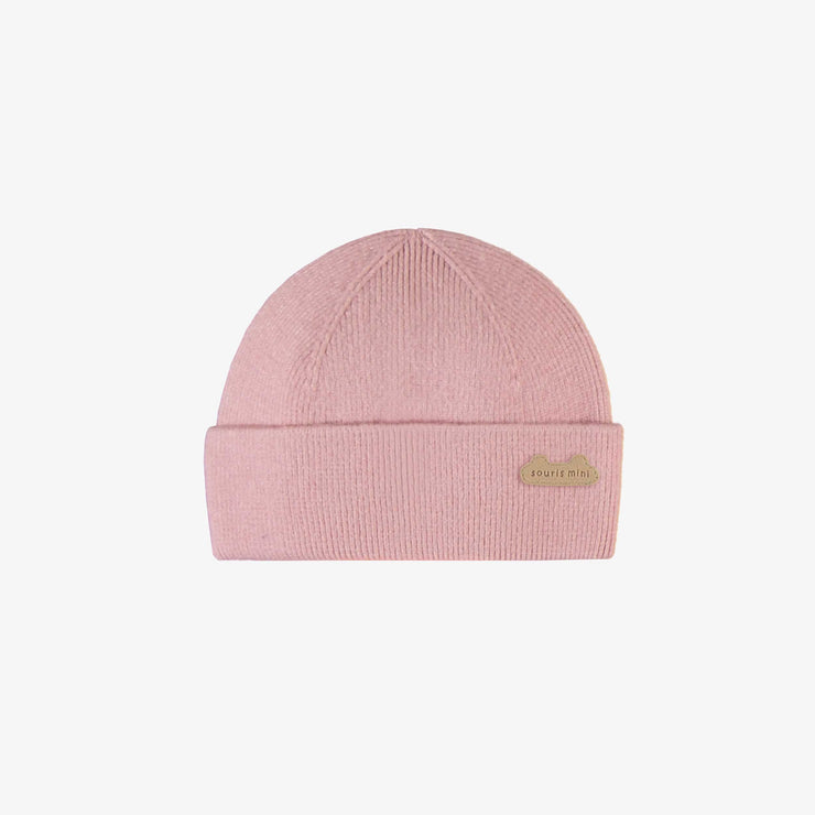 Tuque de maille rose pâle, naissance || Light pink knitted toque, newborn