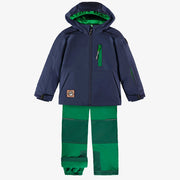 Habit de neige 3 en 1 marine et vert, enfant || Snowsuit 3 in 1 navy and green, child