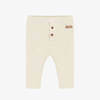 Cream leggings in organic cotton, newborn