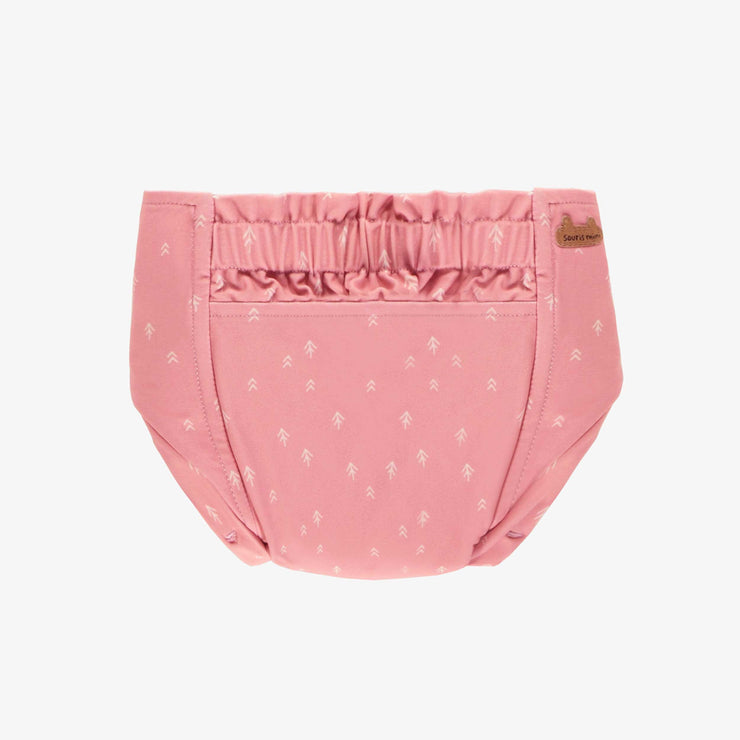 COUCHE RÉUTILISABLE NOUVELLE GÉNÉRATION ULTRAMINCE ROSE À MOTIF DE FLÈCHES, BÉBÉ || NEW GENERATION REUSABLE DIAPER, ULTRA-THIN PINK WITH ARROW ALL OVER PRINT, BABY