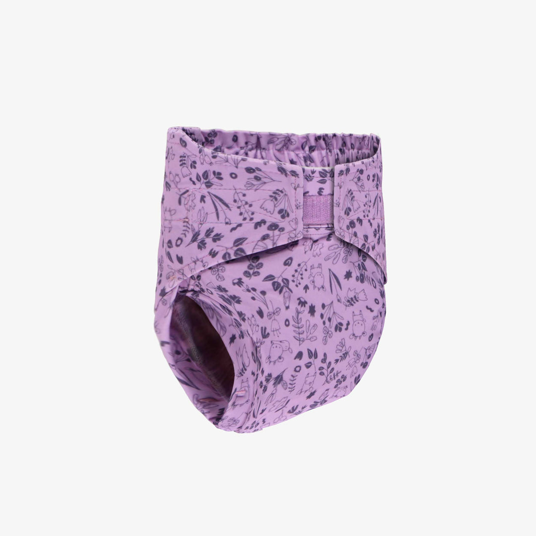 NEW GENERATION REUSABLE DIAPER ULTRA THIN PURPLE WITH FLOWER ALL OVER PRINT BABY Souris Mini Souris Mini