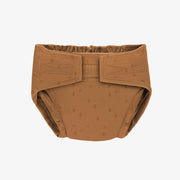 Couche réutilisable ultramince caramel à motif de flèches, bébé || Ultra-thin caramel reusable diaper with arrow all over print, baby