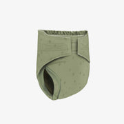 Couche réutilisable ultramince vert sauge à motif de flèches, bébé || Ultra-thin sage green reusable diaper with arrow all over print, baby