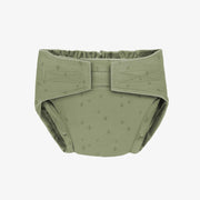 Couche réutilisable ultramince vert sauge à motif de flèches, bébé || Ultra-thin sage green reusable diaper with arrow all over print, baby