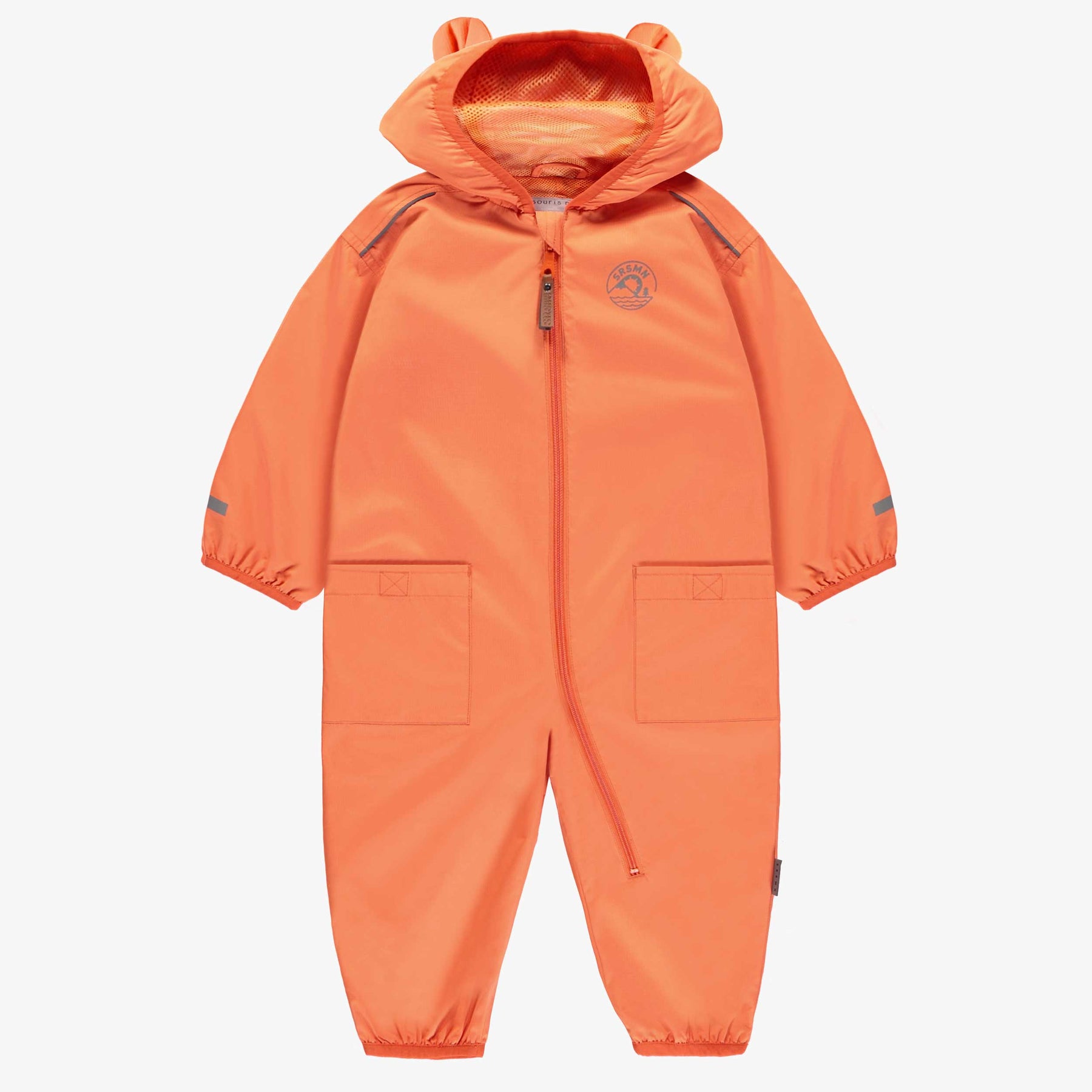 Manteau une pi ce orange avec capuchon b b