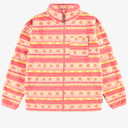 Veste de polar rose à motifs et col montant, adulte || Pink fleece vest with all over print and high collar, adult