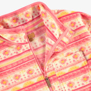 Veste de polar rose à motifs et col montant, adulte || Pink fleece vest with all over print and high collar, adult