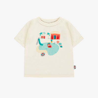 T-shirt crème en jersey avec illustration, bébé || Cream t-shirt in jersey with print, baby