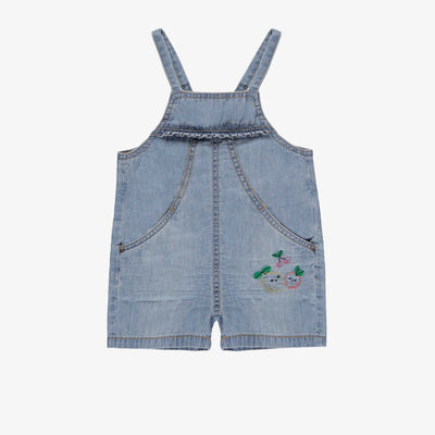 Salopette en denim léger bleu pâle avec broderie, bébé || Light blue denim overalls with embroidery, baby