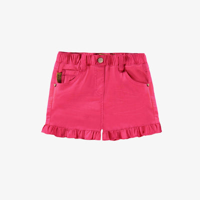 Devant Short rose en lyocell, bébé  || Pink lyocell shorts front, baby