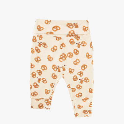 Cream Valentine's evolutive pants in stretch jersey with pretzel all over print, baby