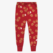 Pyjama crème et rouge à motifs Saint-Valentin enfant||Cream and red Valentine's Day pyjamas with all over print and illustration, child