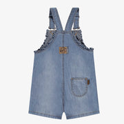 Light blue denim overalls with embroidery, child