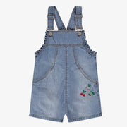 Light blue denim overalls with embroidery, child