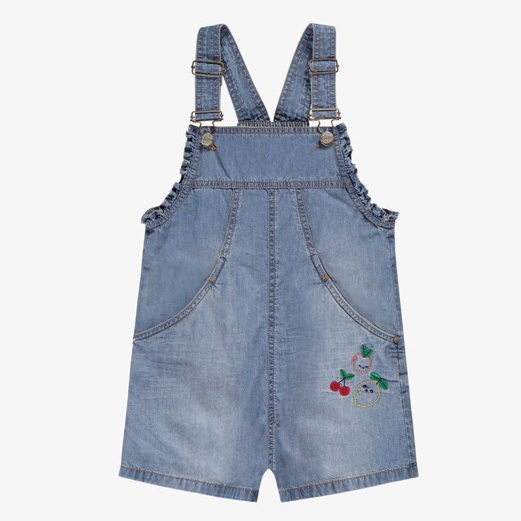 Light blue denim overalls with embroidery, child