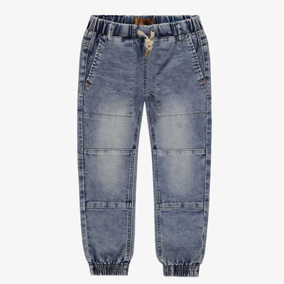 Medium blue denim pants with faded effect, child