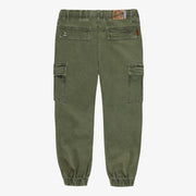 Pantalon en denim vert à poches cargo, enfant || Green denim pants with cargo pockets, child