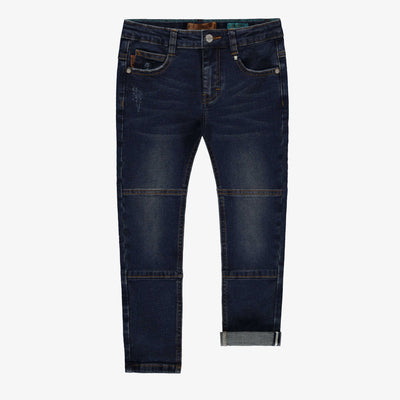 Dark blue denim pants with faded effect, child