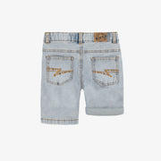 Bermuda en denim bleu pâle, enfant || Light blue denim bermuda shorts, child