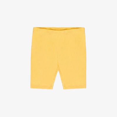 Soft yellow ¾ length legging in ribbed knit, child