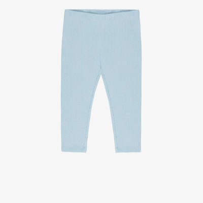 Blue ¾ length legging in ribbed knit, child