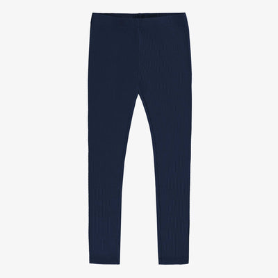 Navy regular length legging in ribbed knit, child