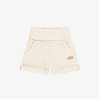 Cream shorts in soft french cotton, newborn