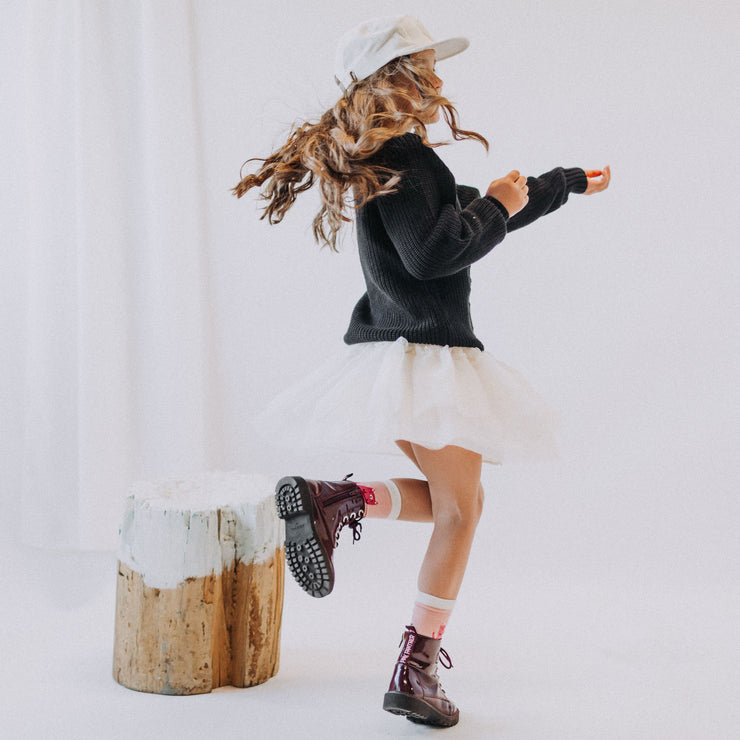 Jupe crème en tulle de polyester, enfant || Cream skirt in tulle of polyester, child