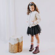 Jupe noire en tulle de polyester, enfant || Black skirt in tulle of polyester, child