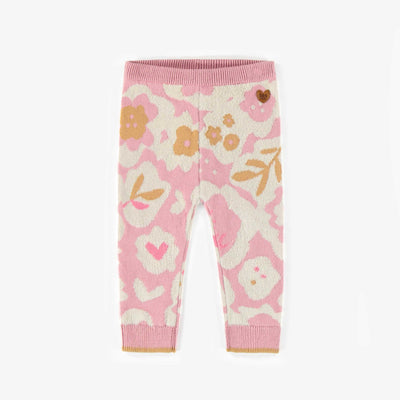 Legging rose en maille, bébé 