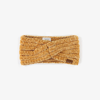 Bandeau de maille jaune, enfant || Yellow knitted Headband, child