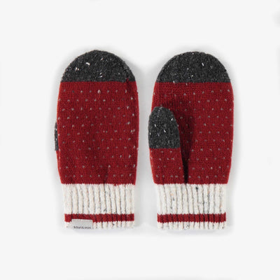 Mitaines de maille rouges, enfant || Red knitted mittens, child