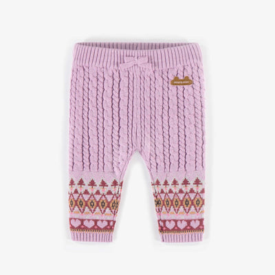 Pantalon rose à motifs en maille, naissance