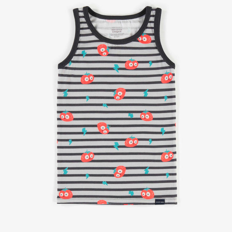 Camisole grise à motifs, garçon || Grey patterned Tank Top, boy