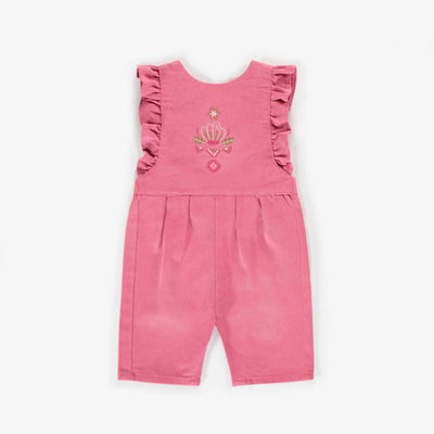 Salopette 3/4 en twill lourd, bébé fille 