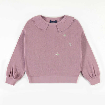 Chandail mauve pâle en crêpe de coton français, enfant 