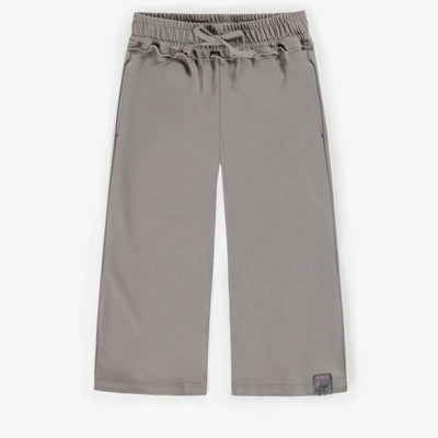 Pantalon brun pâle coupe large en coton brossé, enfant || Pale brown large fit pants in brushed cotton, child