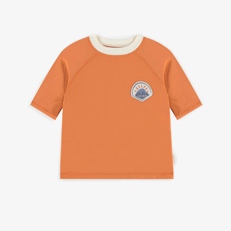 T-shirt de bain orange avec manches aux coudes, bébé || Orange bathing t-shirt with elbow sleeves, baby