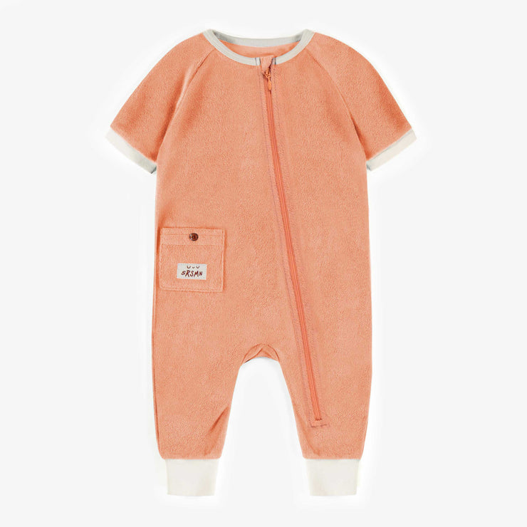Pyjama une-pièce orange à manches courtes en ratine, bébé - Souris Mini –  Souris Mini