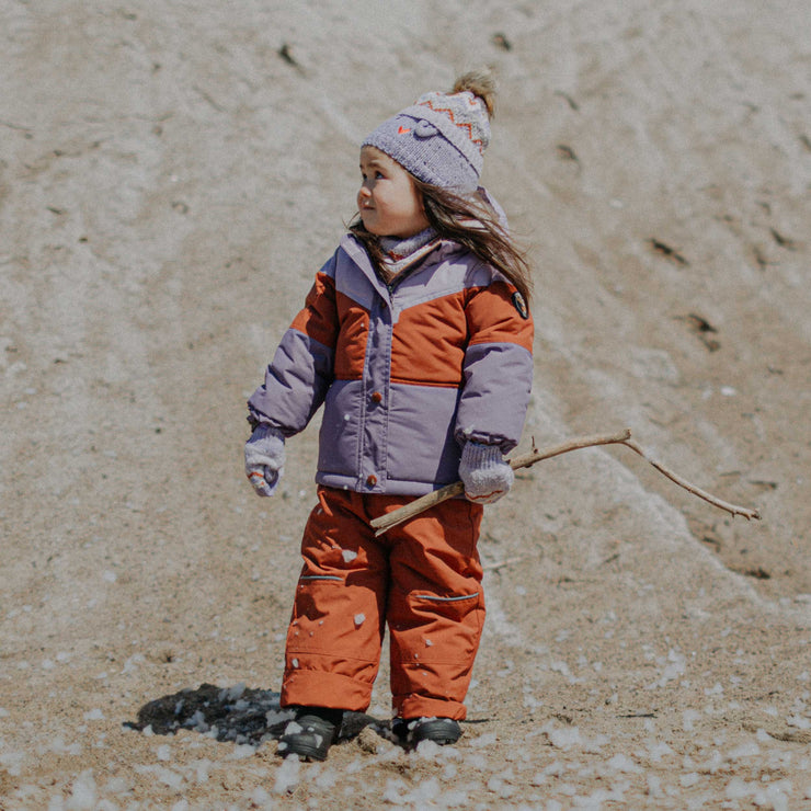 Purple and rust two-pieces snowsuit, baby